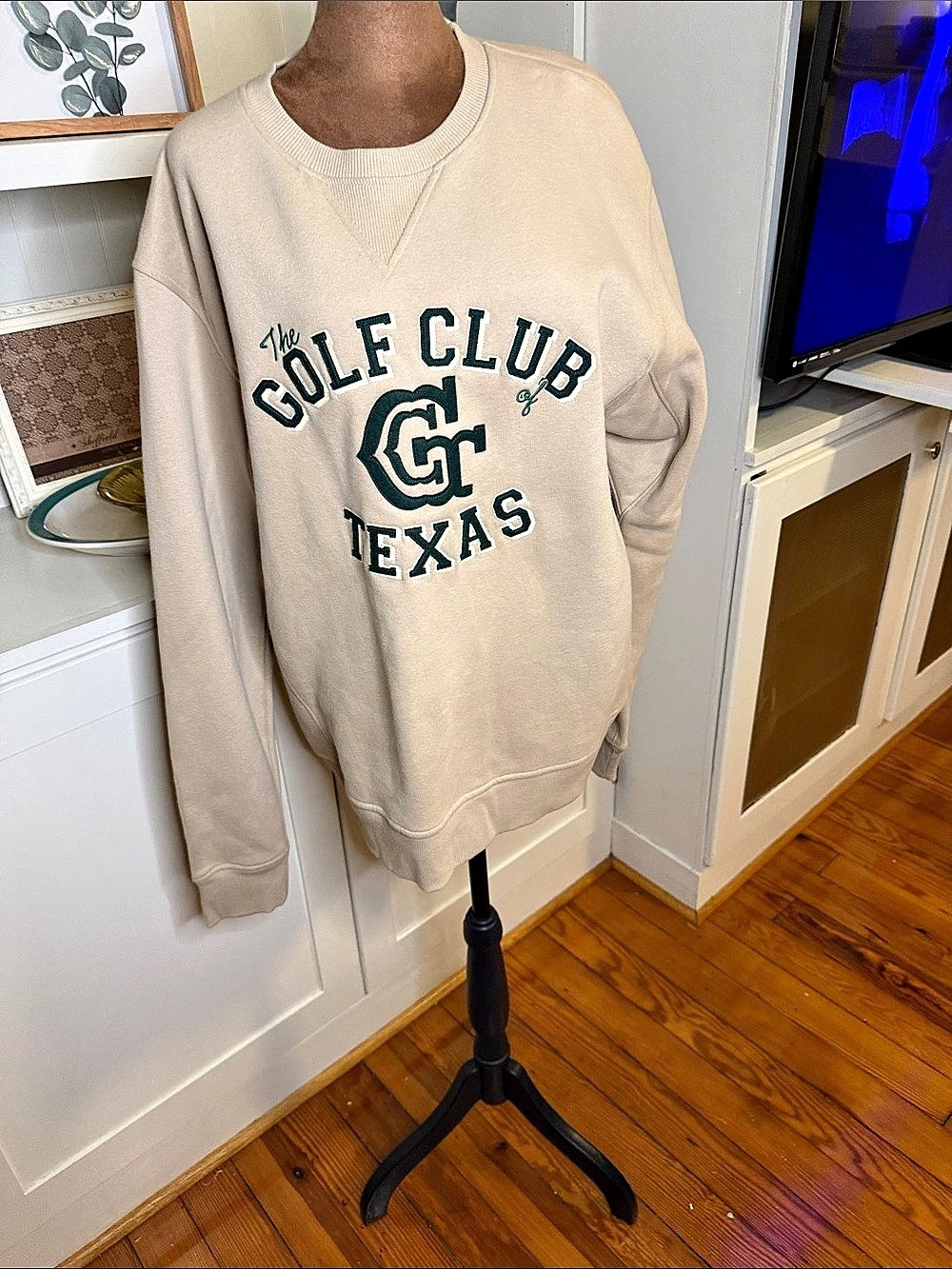 League College Club Texas sweatshirt Graphic Sweatshirt in Cream Size Large